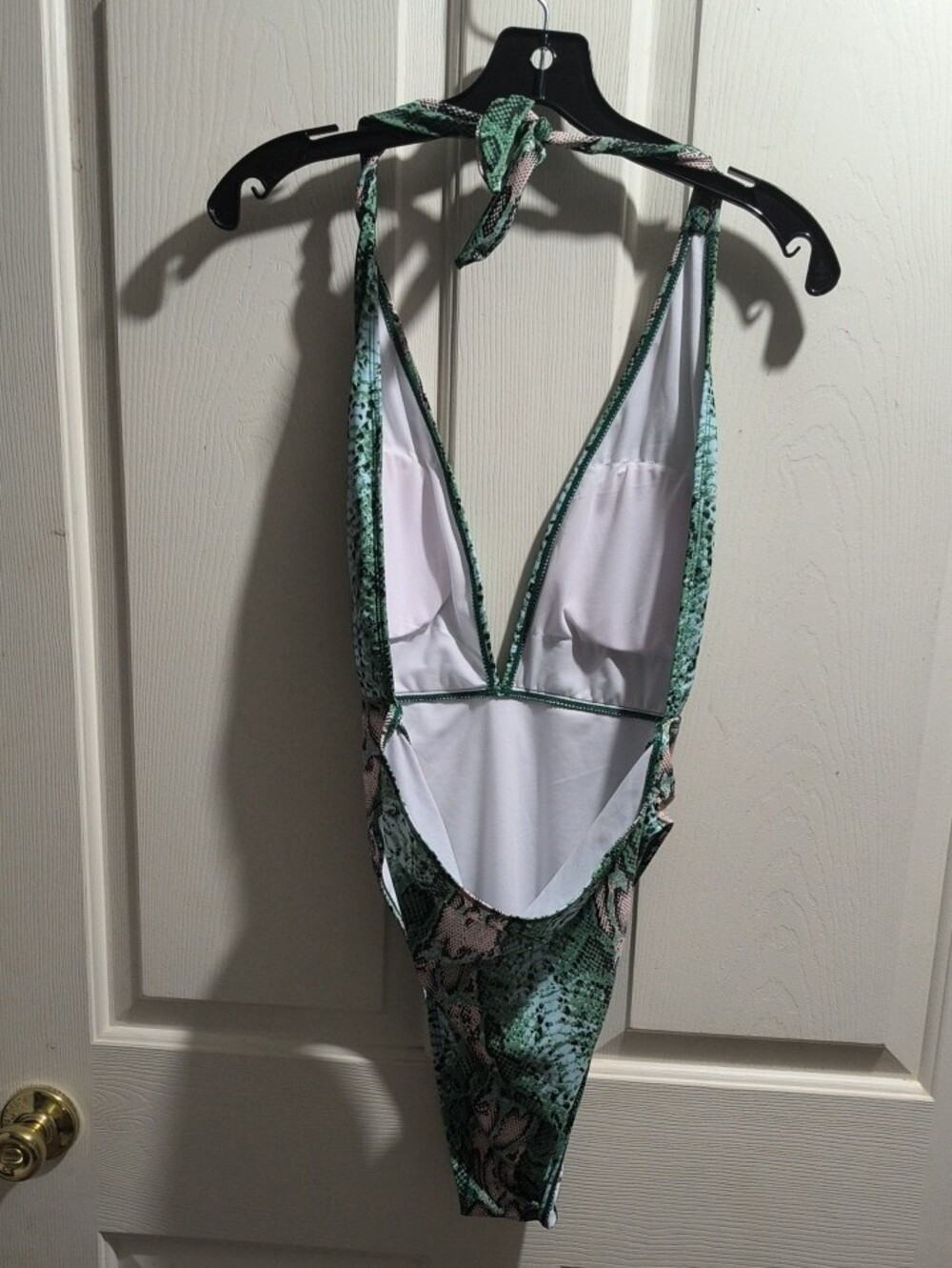 White Swim Top with Green Stitching - XL - Picture 2 of 6